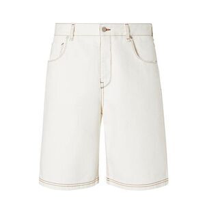 FENDI Men's Relaxed Fit Denim Bermuda Shorts with Contrast Stitching Men WHITE